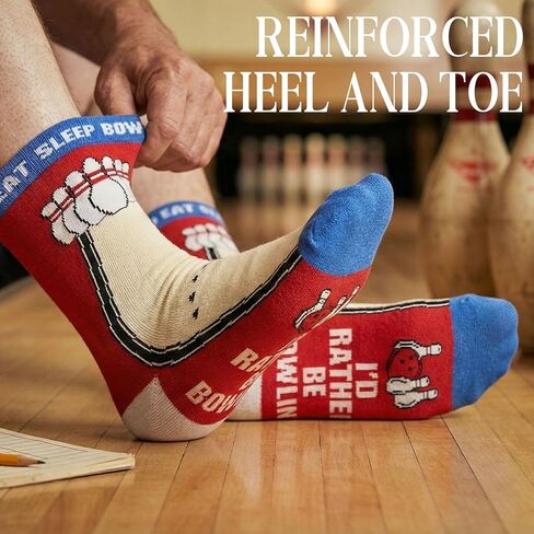 InnoBeta Bowling Gifts for Men/Women Socks, One Size Crew Socks on Birthday - I'd Rather Be Bowling in Saudi Arabia