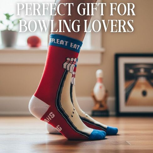 InnoBeta Bowling Gifts for Men/Women Socks, One Size Crew Socks on Birthday - I'd Rather Be Bowling in Saudi Arabia