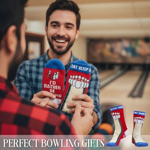 InnoBeta Bowling Gifts for Men/Women Socks, One Size Crew Socks on Birthday - I'd Rather Be Bowling in Saudi Arabia