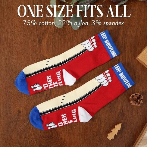 InnoBeta Bowling Gifts for Men/Women Socks, One Size Crew Socks on Birthday - I'd Rather Be Bowling in Saudi Arabia
