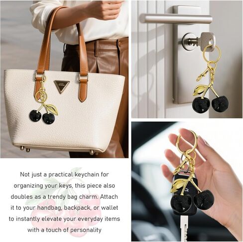 AXEN Cherry Keychain Bag Charms لحقائب اليد ومحفظة النساء وأفكار الهدايا in Kuwait