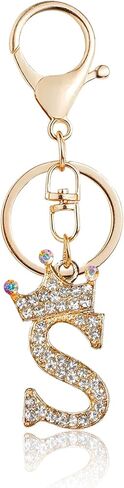 Fmeida Gold Letter A-Z Keychains for Women Initial Letter Keychains Crown Design in Saudi Arabia