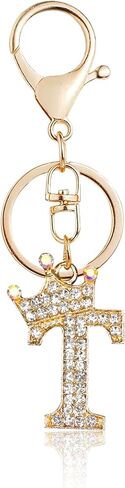 Fmeida Gold Letter A-Z Keychains for Women Initial Letter Keychains Crown Design in Saudi Arabia