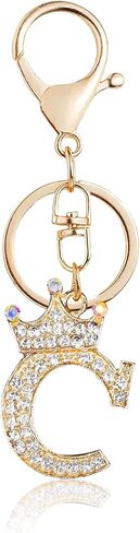 Fmeida Gold Letter A-Z Keychains for Women Initial Letter Keychains Crown Design in Saudi Arabia