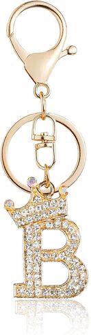 Fmeida Gold Letter A-Z Keychains for Women Initial Letter Keychains Crown Design in Saudi Arabia