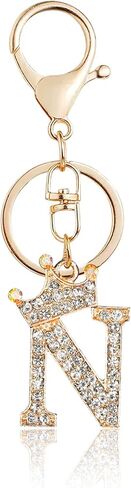 Fmeida Gold Letter A-Z Keychains for Women Initial Letter Keychains Crown Design in Saudi Arabia