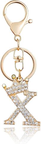Fmeida Gold Letter A-Z Keychains for Women Initial Letter Keychains Crown Design in Saudi Arabia