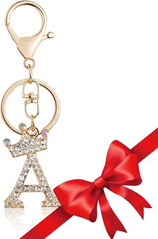 Fmeida Gold Letter A-Z Keychains for Women Initial Letter Keychains Crown Design in Kuwait