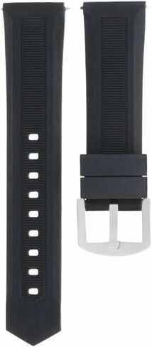 حزام ساعة من مطاط السيليكون مقاس 20 مم من Ewatchparts متوافق مع تاغ هوير Aquaracer Formula F1 باللون الأسود in Kuwait