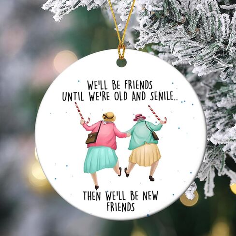 Friendships Hanging Ornament Friends Christmas Ornaments for Women Gifts for Best Friend Xmas Tree Round Decorations in Saudi Arabia