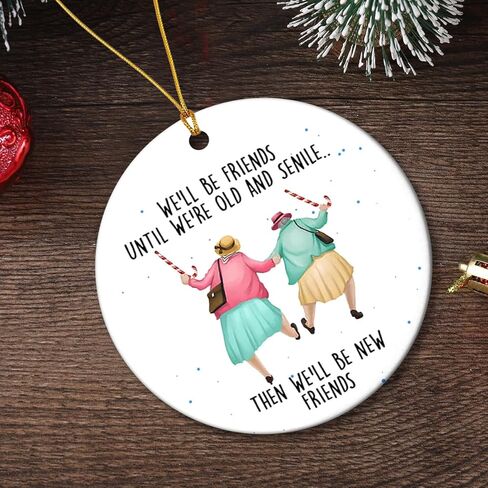 Friendships Hanging Ornament Friends Christmas Ornaments for Women Gifts for Best Friend Xmas Tree Round Decorations in Saudi Arabia