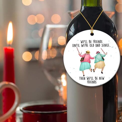 Friendships Hanging Ornament Friends Christmas Ornaments for Women Gifts for Best Friend Xmas Tree Round Decorations in Saudi Arabia