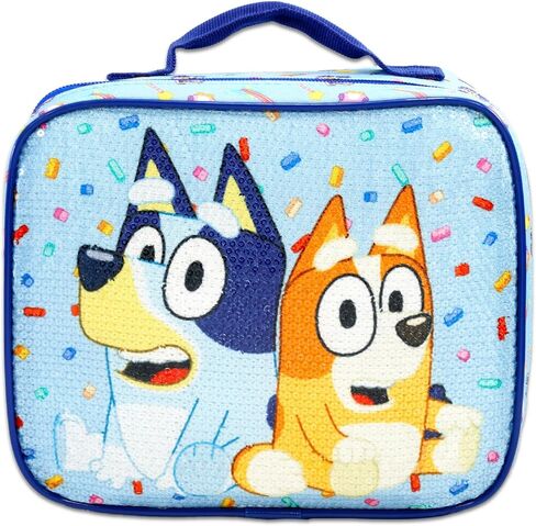 حقيبة ظهر Bluey مع حقيبة غداء للأطفال والأولاد والبنات - حزمة مع حقيبة مدرسية مقاس 15 بوصة، وصندوق غداء، وزجاجة مياه، وملصقات، والمزيد | مجموعة حقيبة ظهر Bluey وصندوق الغداء in Kuwait