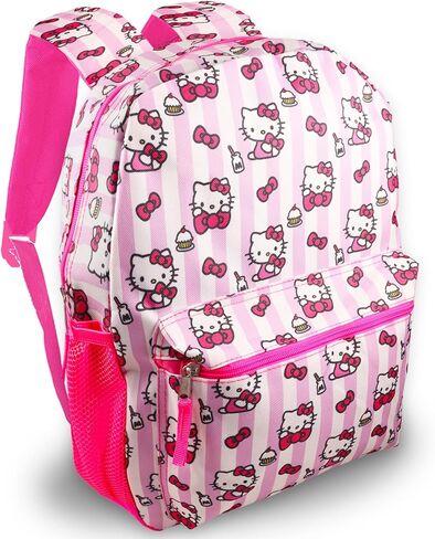 Hello Kitty Backpack Set for Girls - Bundle 6 Piece Sanrio Set 16" School Bag, Bottle, Tattoos, More | Hello Kitty School Backpack for Kids in Saudi Arabia