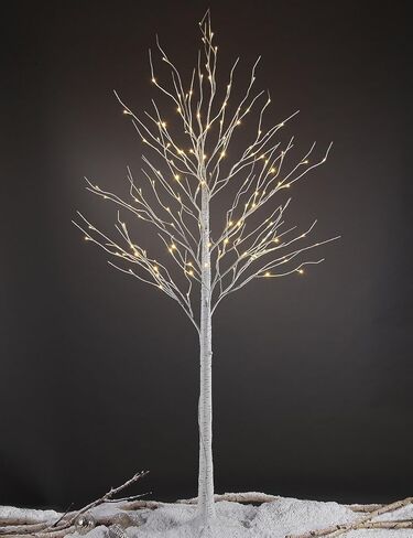 Lightshare شجرة مضاءة 8FT 132 LED شجرة البتولا المضاءة للديكور من الداخل والخارج، فناء المنزل ومهرجان الزفاف وديكور عيد الميلاد، أبيض دافئ in Kuwait