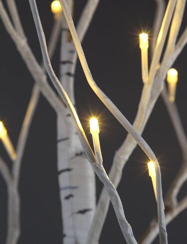 Lightshare شجرة مضاءة 8FT 132 LED شجرة البتولا المضاءة للديكور من الداخل والخارج، فناء المنزل ومهرجان الزفاف وديكور عيد الميلاد، أبيض دافئ in Kuwait
