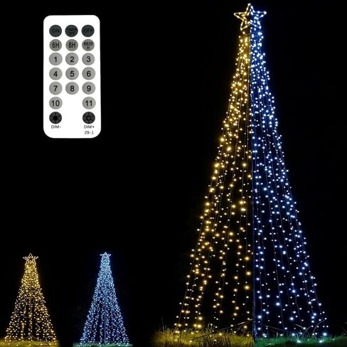 الإضاءة في الهواء الطلق أضواء شجرة عيد الميلاد 12Ft مخروط طويل القامة نجمة يعلوها أشجار عيد الميلاد الاصطناعية أربول دي نافيداد الديكور الخارجي لعيد الميلاد عطلة السنة الجديدة أبيض دافئ / متعدد الألوان in Kuwait