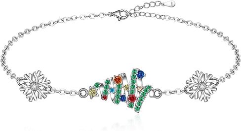Fenthring Christmas Bracelet for Women Sterling Silver Christmas Tree Bracelets Holiday Tree X-Mas Gifts Snowflake Christmas Jewelry in Saudi Arabia