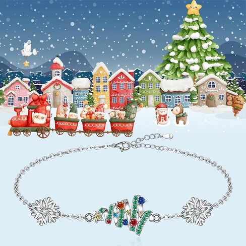 Fenthring Christmas Bracelet for Women Sterling Silver Christmas Tree Bracelets Holiday Tree X-Mas Gifts Snowflake Christmas Jewelry in Saudi Arabia