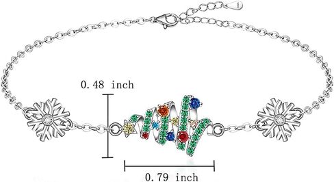 Fenthring Christmas Bracelet for Women Sterling Silver Christmas Tree Bracelets Holiday Tree X-Mas Gifts Snowflake Christmas Jewelry in Saudi Arabia