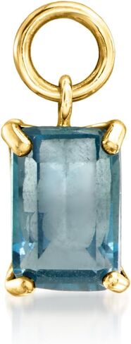 Pure Collection من Ross-Simons 0.60 قيراط حلية دائرية واحدة من التوباز الأزرق اللندني من الذهب الأصفر عيار 14 قيراط in Saudi Arabia