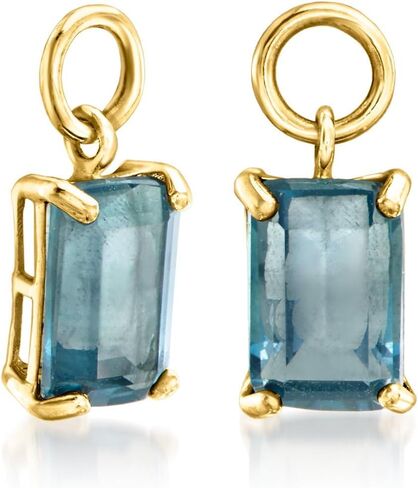 Pure Collection من Ross-Simons 0.60 قيراط حلية دائرية واحدة من التوباز الأزرق اللندني من الذهب الأصفر عيار 14 قيراط in Saudi Arabia