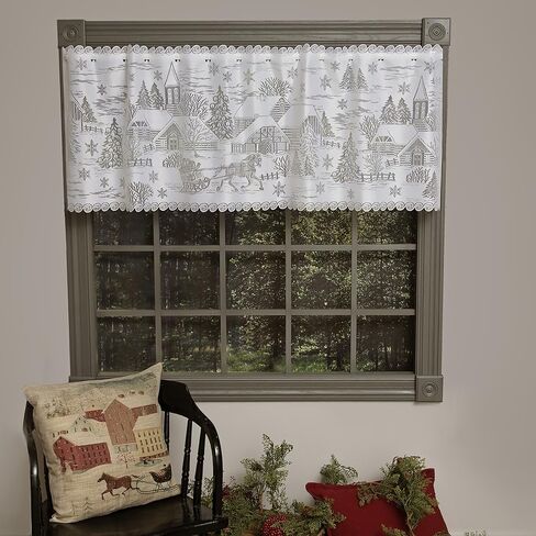 Heritage Lace 60" X 20" White Sleigh Ride 4-Way Mantle Scarf in Saudi Arabia