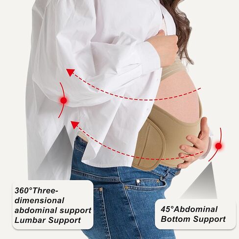 Pregnancy Belly Band, Breathable Belly Support Brace, Pregnancy Support Belt, Lightweight Abdominal Binder, for Abdomen, Flesh Color, XX-Large, 1 Set in Saudi Arabia