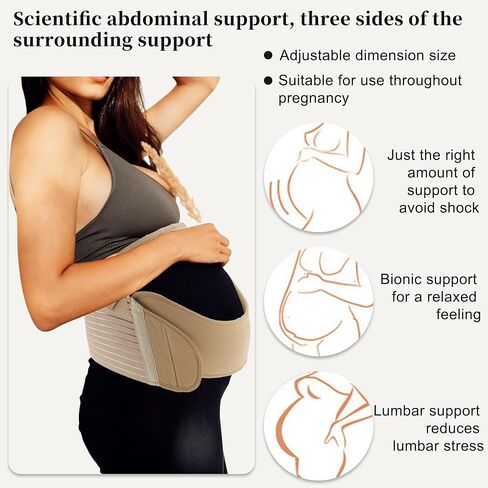 Pregnancy Belly Band, Breathable Belly Support Brace, Pregnancy Support Belt, Lightweight Abdominal Binder, for Abdomen, Flesh Color, XX-Large, 1 Set in Saudi Arabia