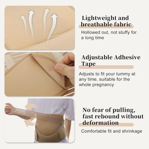 Pregnancy Belly Band, Breathable Belly Support Brace, Pregnancy Support Belt, Lightweight Abdominal Binder, for Abdomen, Flesh Color, XX-Large, 1 Set in Saudi Arabia