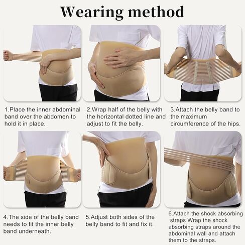 Pregnancy Belly Band, Breathable Belly Support Brace, Pregnancy Support Belt, Lightweight Abdominal Binder, for Abdomen, Flesh Color, XX-Large, 1 Set in Saudi Arabia