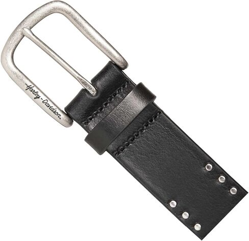 Harley-Davidson Women's H-D Script & Studded Genuine Leather Belt - Black in Saudi Arabia