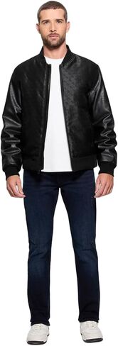 GUESS Men's Quattro G Varsity Bomber Jacket in Saudi Arabia