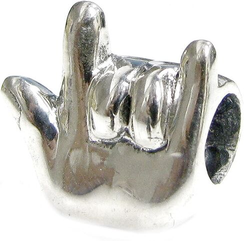 Sterling Silver I Love You Hand Sign European Style Bead Charm in Saudi Arabia