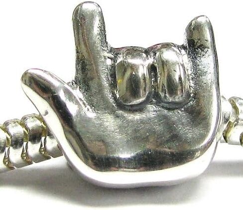 Sterling Silver I Love You Hand Sign European Style Bead Charm in Saudi Arabia