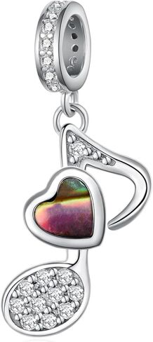 Music Note Charm 925 Sterling Silver Music Note Heart Charm for Bracelets Music Jewelry Gifts for Women in Saudi Arabia
