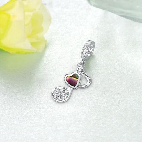 Music Note Charm 925 Sterling Silver Music Note Heart Charm for Bracelets Music Jewelry Gifts for Women in Saudi Arabia