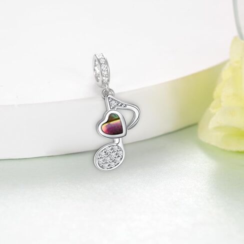 Music Note Charm 925 Sterling Silver Music Note Heart Charm for Bracelets Music Jewelry Gifts for Women in Saudi Arabia