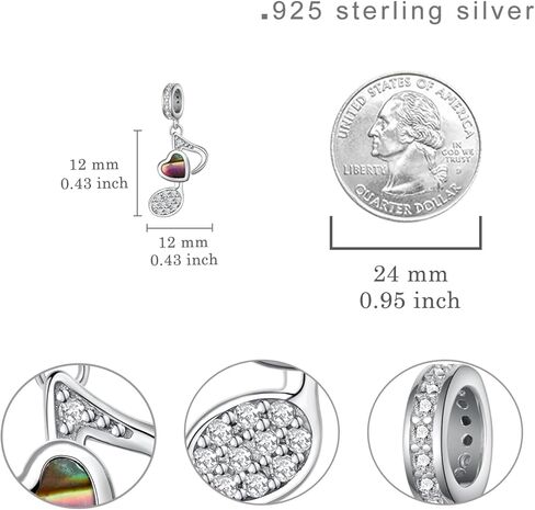 Music Note Charm 925 Sterling Silver Music Note Heart Charm for Bracelets Music Jewelry Gifts for Women in Saudi Arabia