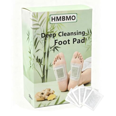 Deep Cleansing Foot Pads with Ginger Oil, Bamboo Vinegar, 50pcs, for Lymphatic Drainage, Stress Relief, Sleep Quality Improvement in Saudi Arabia
