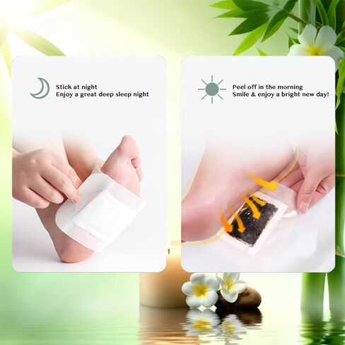 Deep Cleansing Foot Pads with Ginger Oil, Bamboo Vinegar, 50pcs, for Lymphatic Drainage, Stress Relief, Sleep Quality Improvement in Saudi Arabia
