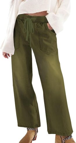 SESERAGI Womens Barrel Stretch Jeans Distressed Drawstring Wide Leg Loose Pull On Denim Jeans Pants in Saudi Arabia