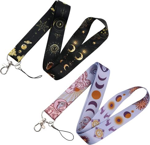 حبال مفتاح آلهة القمر والشمس اللطيفة، حبل رقبة على شكل نجمة للمفاتيح وبطاقة الهوية، حبال سلسلة مفاتيح قوطي رائعة للرجال والنساء والمدرسين (5 قطع) in Kuwait