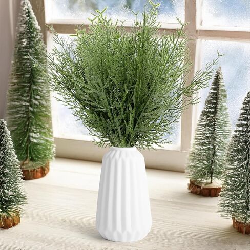 CCINEE 48 Pcs Christmas Artificial Pine Sprigs, 13.5'' Faux Greenery Cedar Picks Stems for Xmas Decorations and DIY Holiday Wreath, Garland, Vase, Home Decor in Saudi Arabia