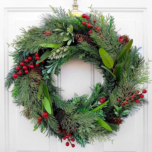 CCINEE 48 Pcs Christmas Artificial Pine Sprigs, 13.5'' Faux Greenery Cedar Picks Stems for Xmas Decorations and DIY Holiday Wreath, Garland, Vase, Home Decor in Saudi Arabia