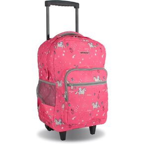 Rolling Backpack for Girls Boys. Roller Bookbag With Wheels for School Kids, Pink Unicorn in Saudi Arabia