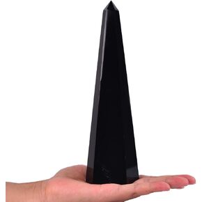 Black Obsidian Large Crystal Tower Natural Healing Crystal Point Wand Obelisk for Reiki Meditation Crystal Grid Decoration 1-1.5 LBS in Saudi Arabia