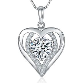 قلادة مويسانيتي للنساء، قلادة على شكل قلب 1-3 قيراط منقوش عليها عبارة "I LOVE YOU" هدية للزوجة، الذكرى السنوية لأعياد الميلاد وعيد الميلاد وعيد الحب والخطوبة مجوهرات عيد الأم للزوجة وصديقتها وأمها وابنتها in Kuwait