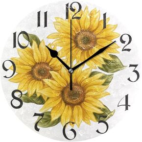 Lemon Yellow Wall Clocks Battery Operated 10 inch Silent Non-Ticking Quiet Desk Clock Decor for Living Room Home Office School Kitchen in Saudi Arabia