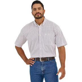 Wrangler Men's George Strait White and Brown Shirt in Saudi Arabia
